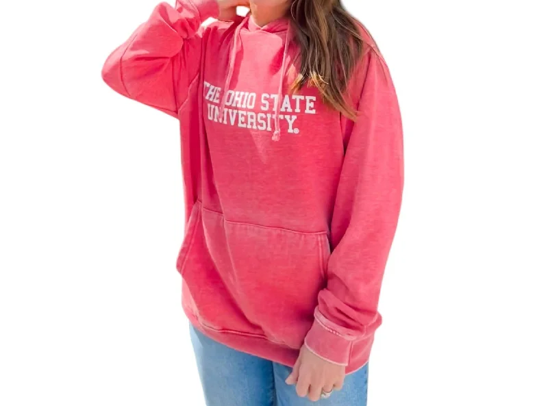 The Ohio State University Burnout Hoodie In Pink