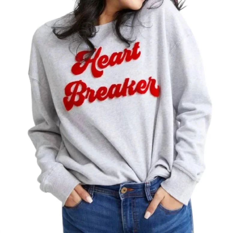 Heart Breaker Sweatshirt In Red/grey