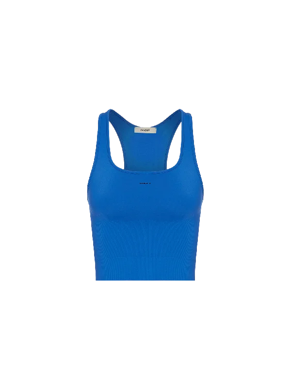 Women's Plant-Stretch Compressive Ribbed Tank Top—Cobalt Blue