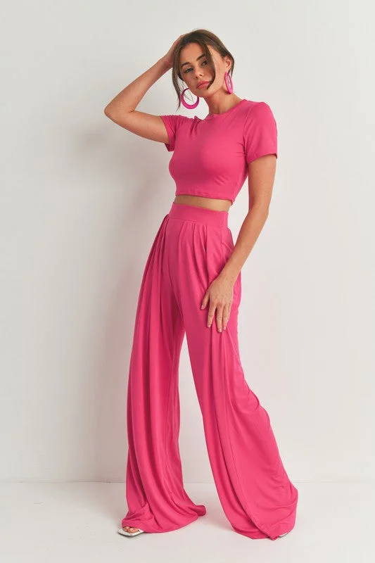 Double Dare Top & Wide Leg Palazzo Pant Set