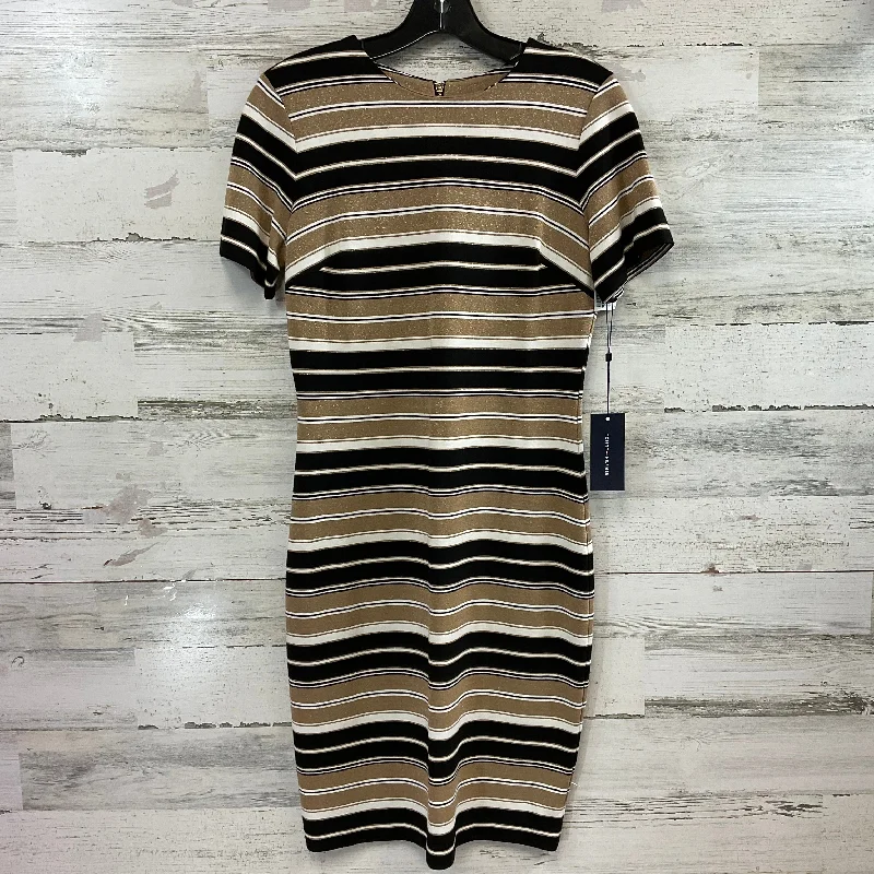 Dress Work By Tommy Hilfiger In Black & Gold, Size: S