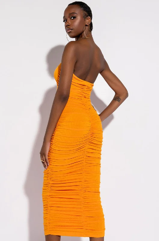 CAN'T GET ENOUGH EXTRA RUCHED MIDI DRESS