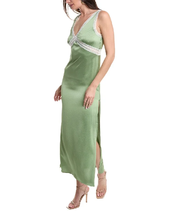 Emmie Rose Hammered Satin Maxi Dress