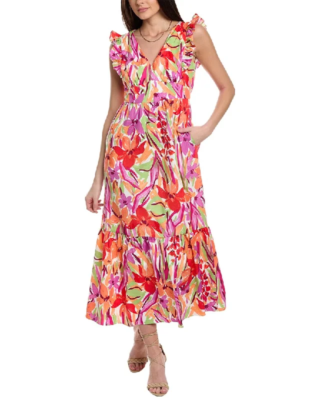 Maggy London Ruffle Maxi Dress