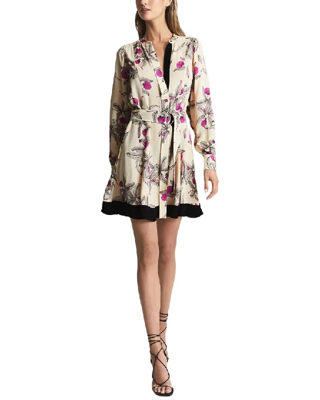 Reiss Zoe Orchid Print Mini Dress