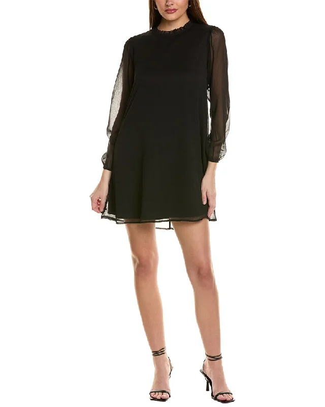 Tash + Sophie Ruffle Trim Chiffon Mini Dress