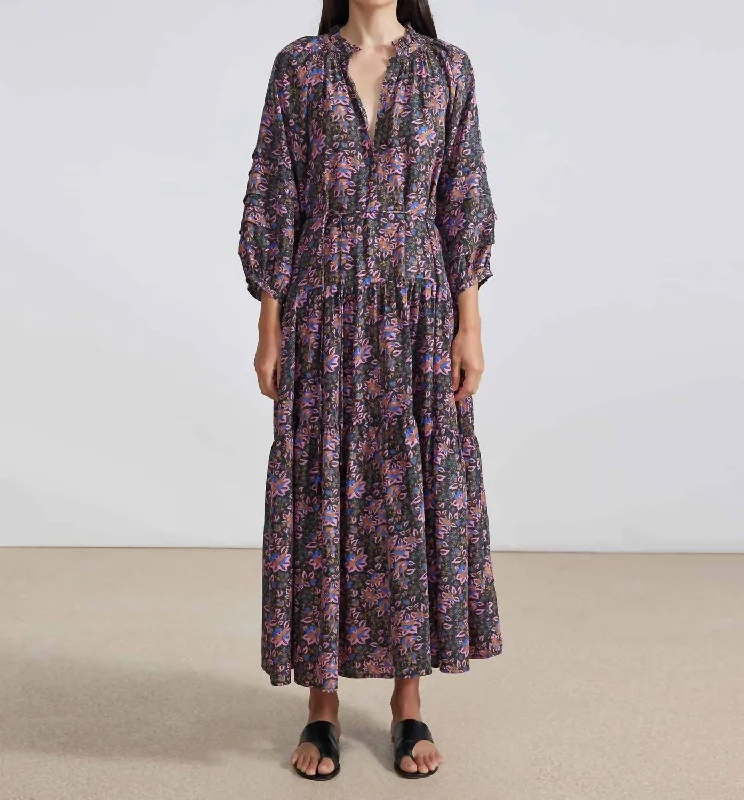 Trinidad Maxi Dress In Folk Foliage