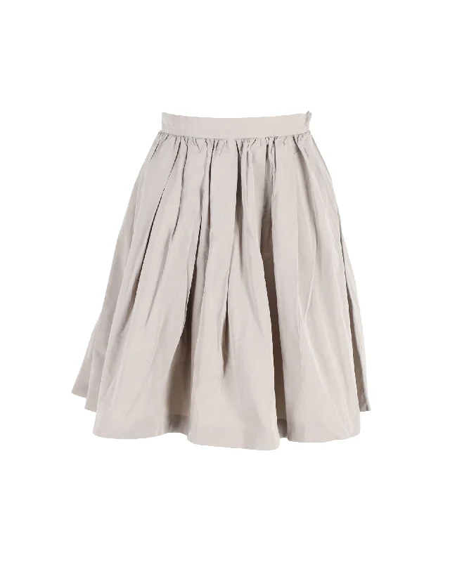 Miu Miu A-Line Skirt in Beige Cotton