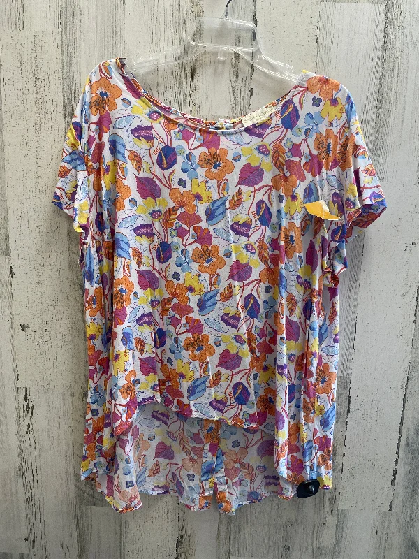 Multi-colored Top Short Sleeve Cynthia Rowley, Size 2x