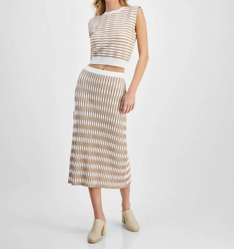 Newport Knit Skirt In Tab White