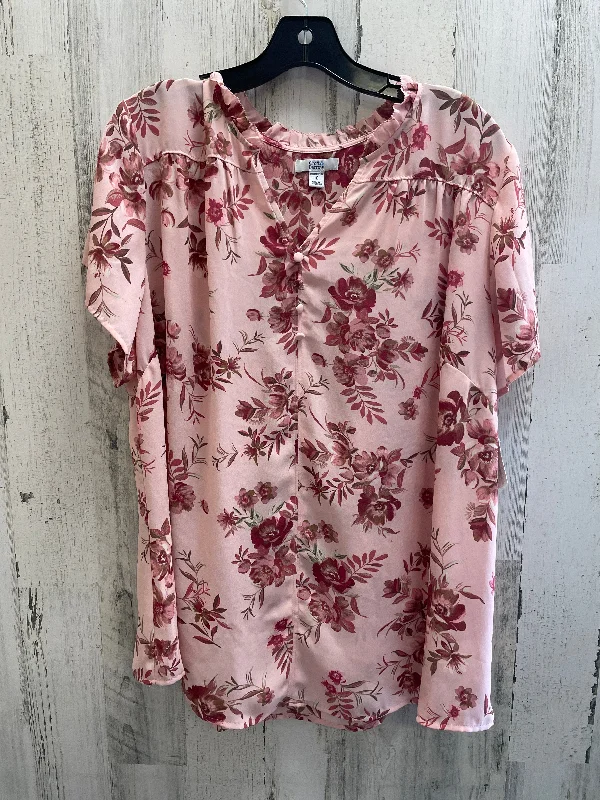 Pink Top Short Sleeve Croft And Barrow, Size 1x