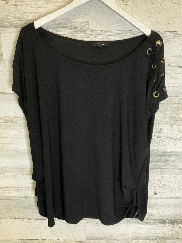 Top Short Sleeve By Auw In Black, Size: 3x