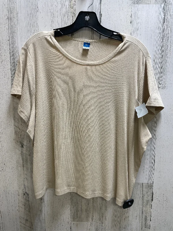 Top Short Sleeve By Old Navy In Beige, Size: Xxl