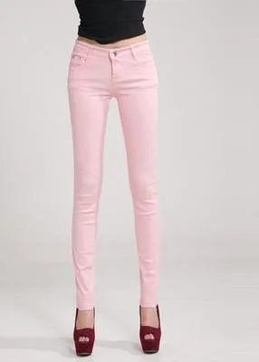 Pink Skinny Women Jeans