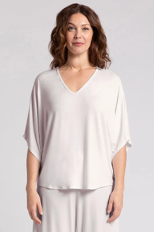 Bamboo V-Neck Dolman Top | Cashew