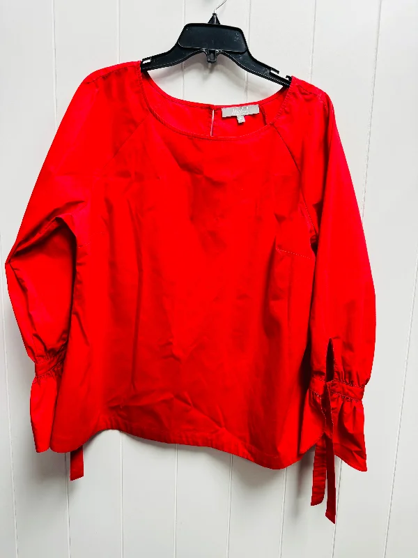 Top Long Sleeve By Marled In Red, Size: Xl