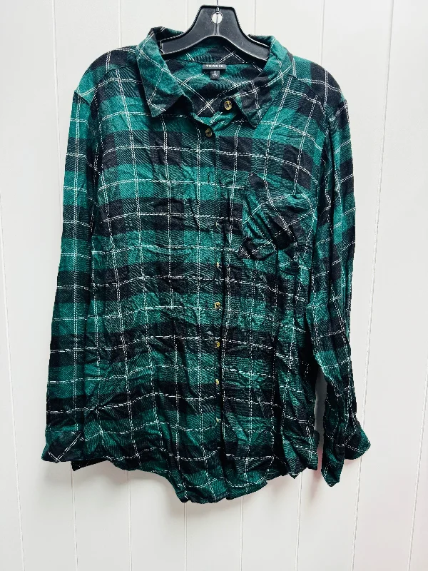 Top Long Sleeve By Torrid In Green, Size: 2x