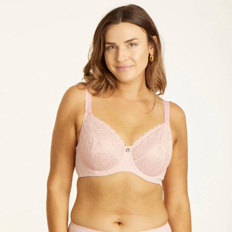 Lily Lace Full Cup Bra - Blush Pink