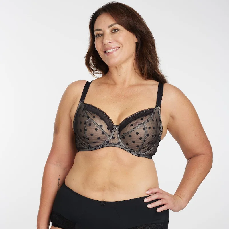 Shadow Spot Full Cup Bra - Black