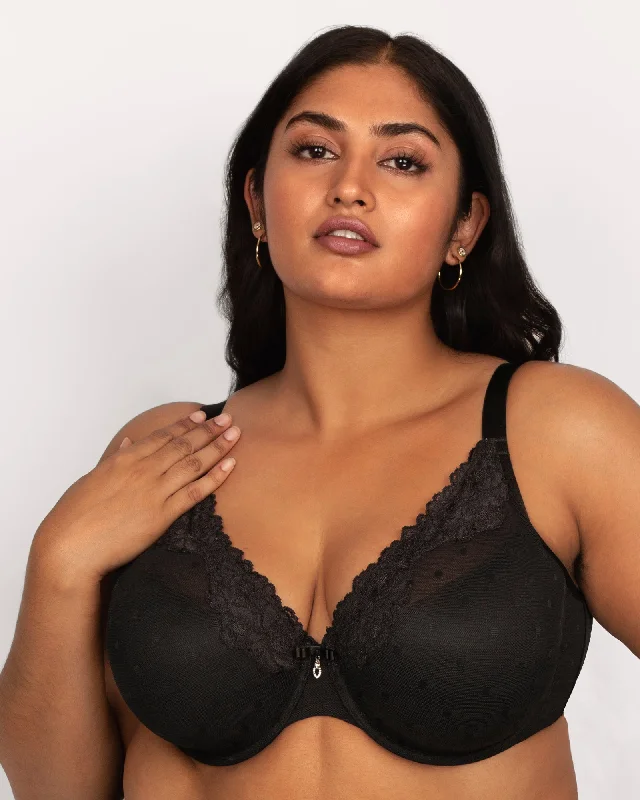 Sheer Whisper Plunge T-Shirt Bra - Black Hue